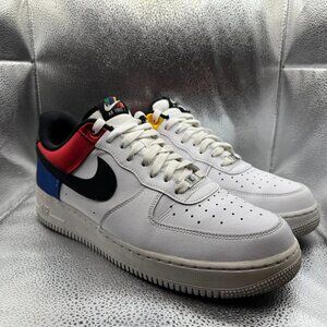 Size 12 Nike‎ Air Force 1 '07 LV8 1 Low White Mens Athletic Sneakers CW7010-100